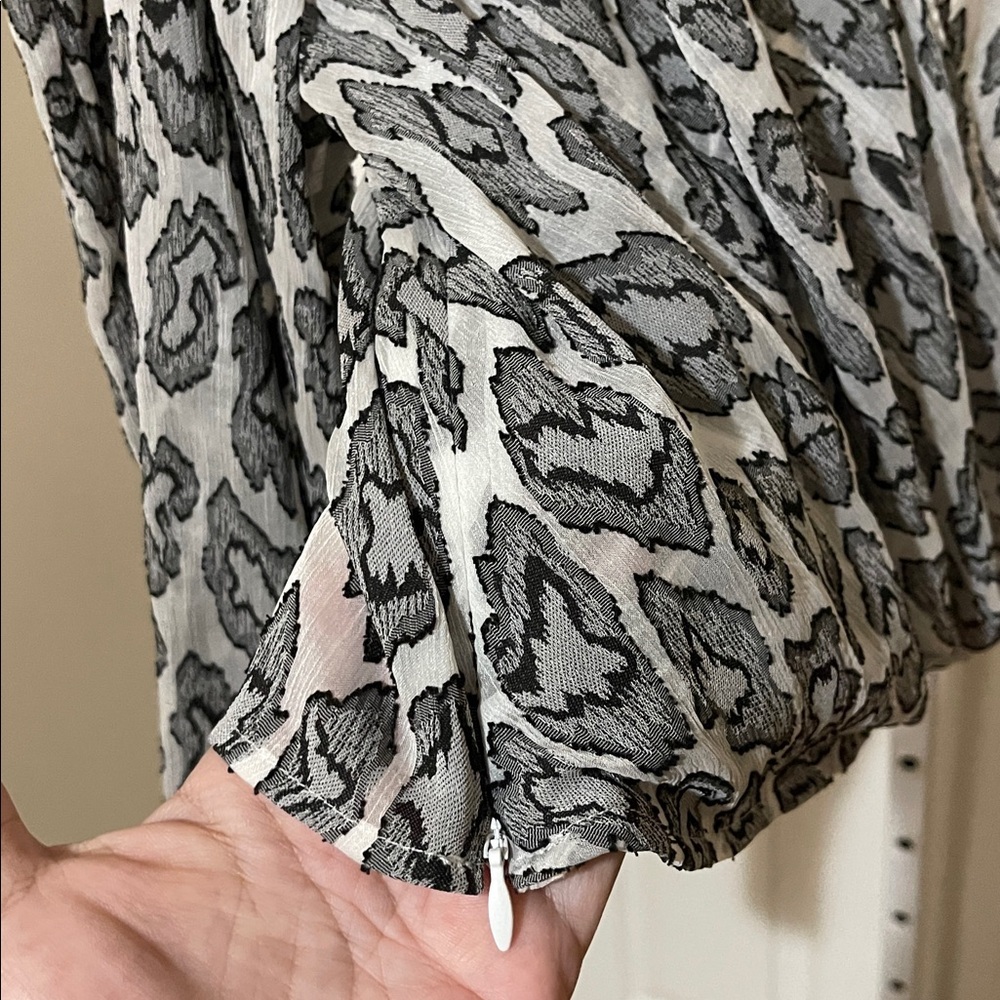 IRO Paris Black and White Patterned Blouse - Picture 7 of 8